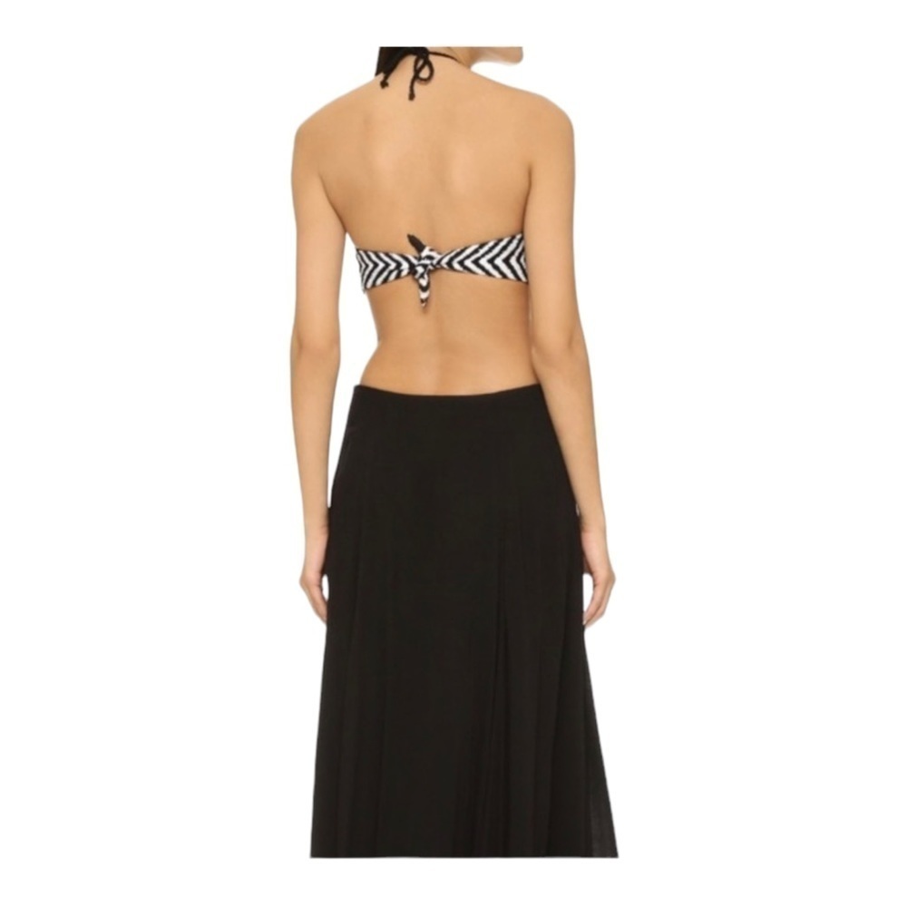 NWT MARA HOFFMAN Crochet Cutout Halter Maxi Dress Black White Medium Swim - Picture 8 of 14